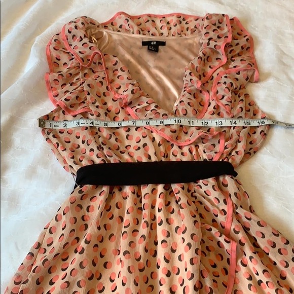 H&M pink polka dot wrap illusion sleeveless ruffle dress, 8 - Picture 3 of 8